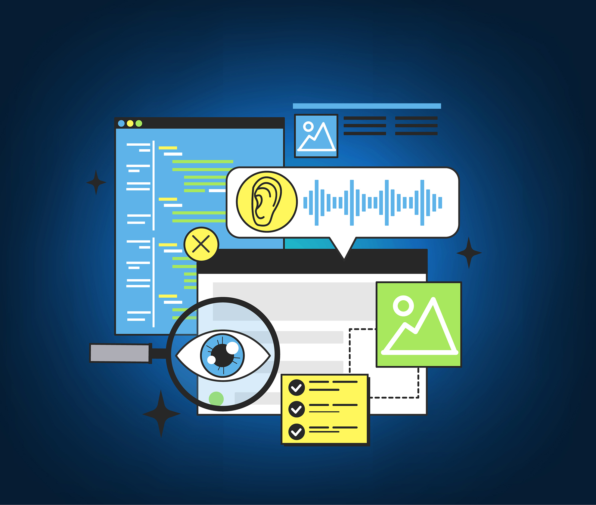 concept grafico sull'accessibilit&agrave; digitale dei siti internet